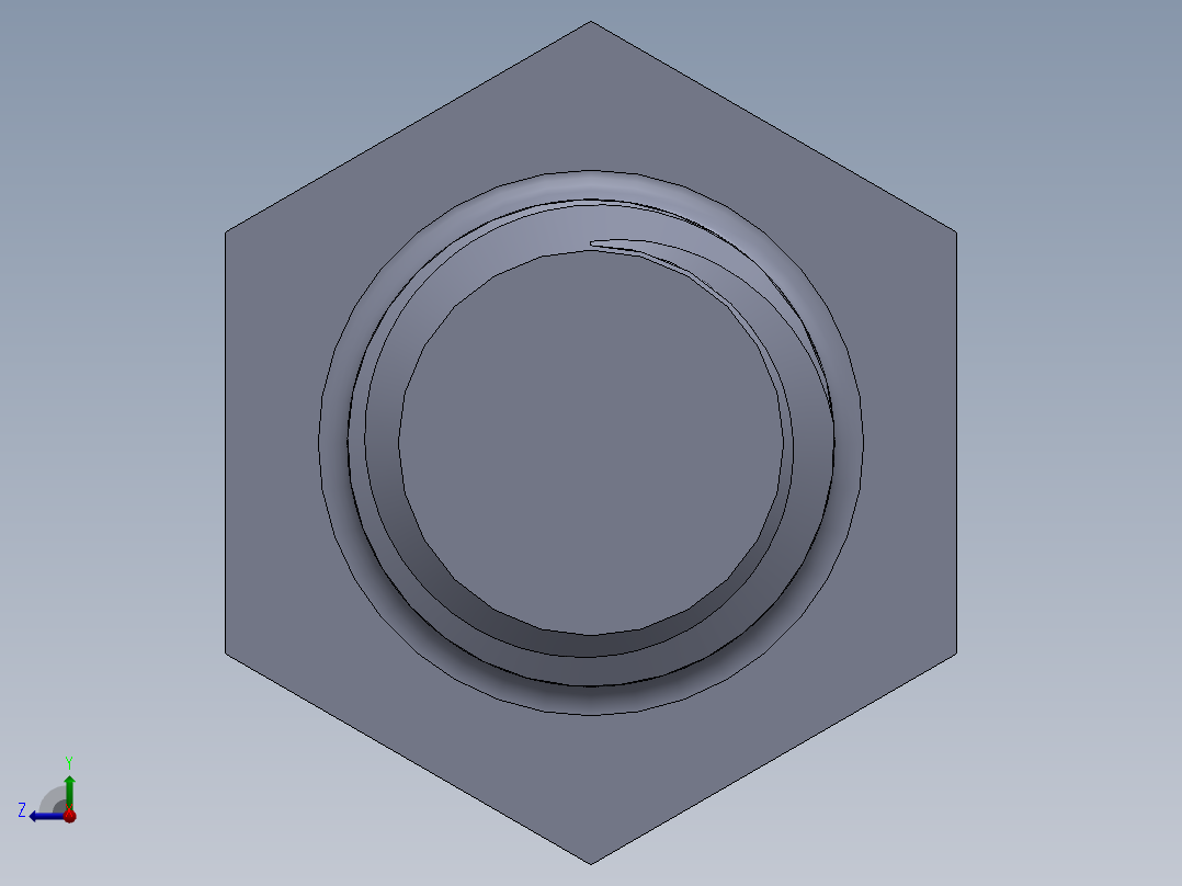 UNC 六角螺栓-Hex Bolt 0.500-13 x 3.SLDPRT右视图
