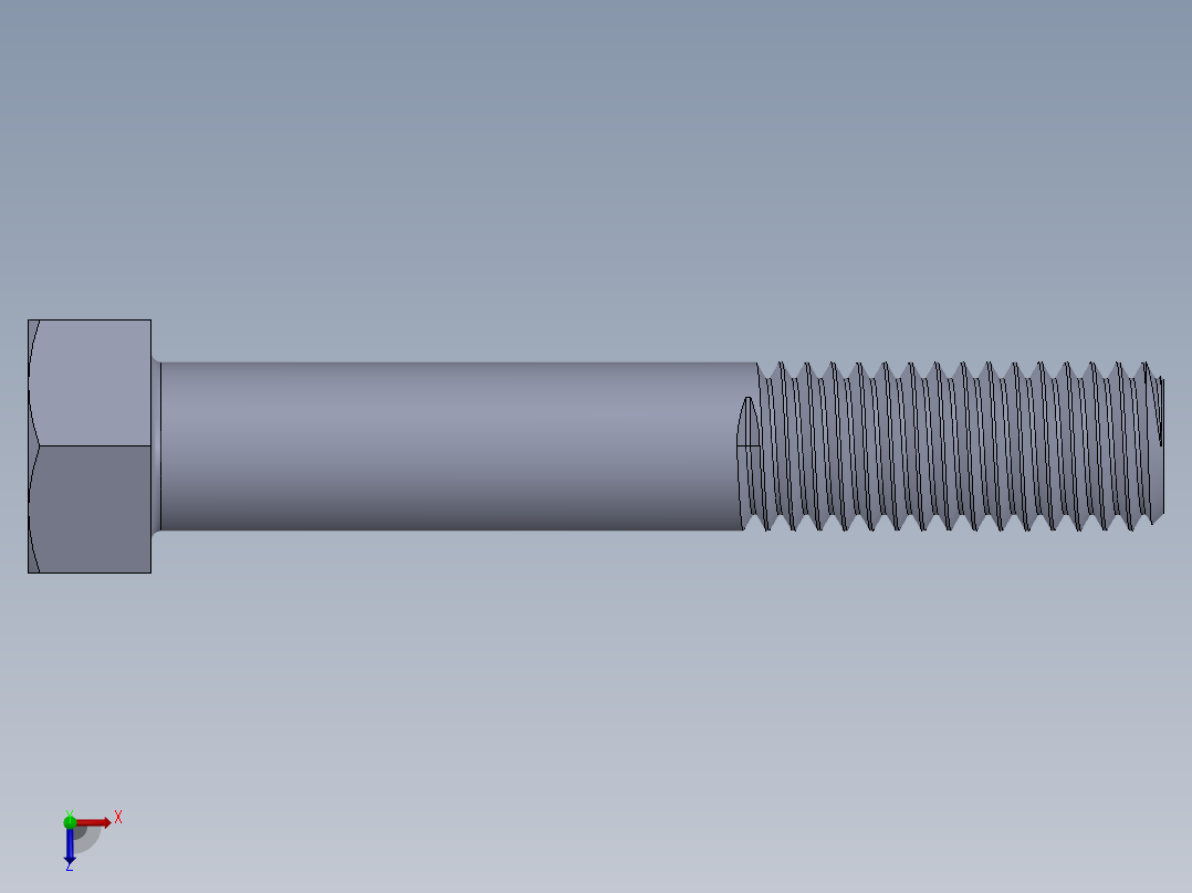 UNC 六角螺栓-Hex Bolt 0.500-13 x 3.SLDPRT俯视图