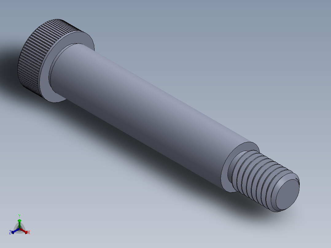 内六角螺螺栓-SB 0.500-13 x2.75.SLDPRT正等轴测图