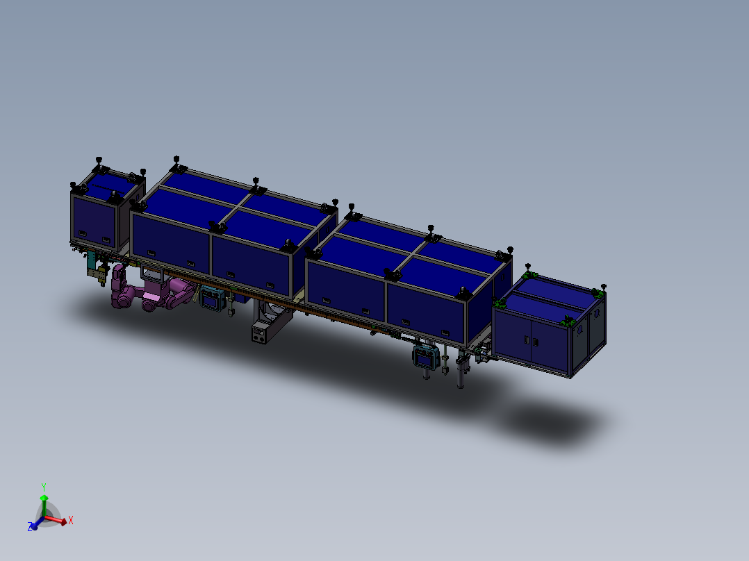 超级复杂的机器人包装线