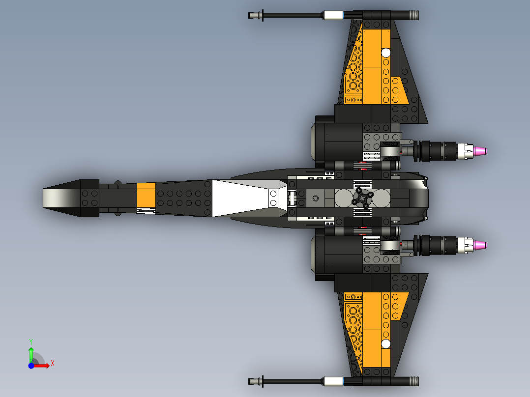 乐高x-wing战机前视图