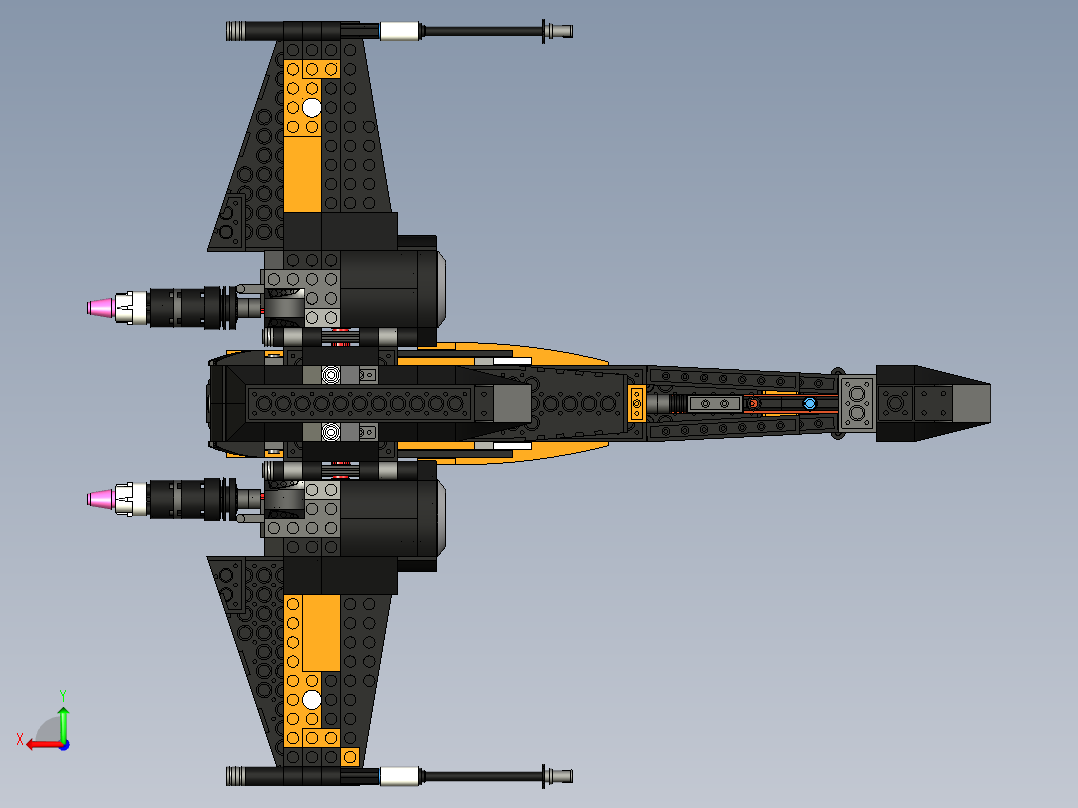 乐高x-wing战机后视图