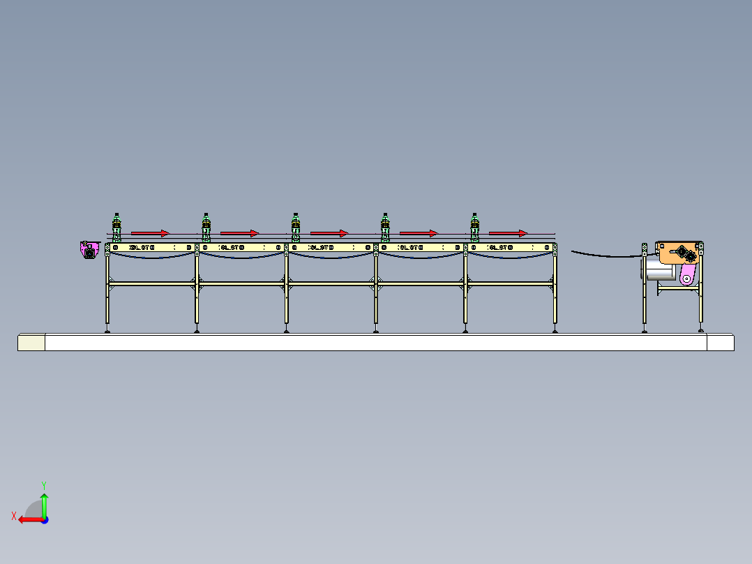 瓶子运输机后视图