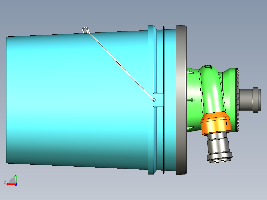 两级旋风分离器后视图