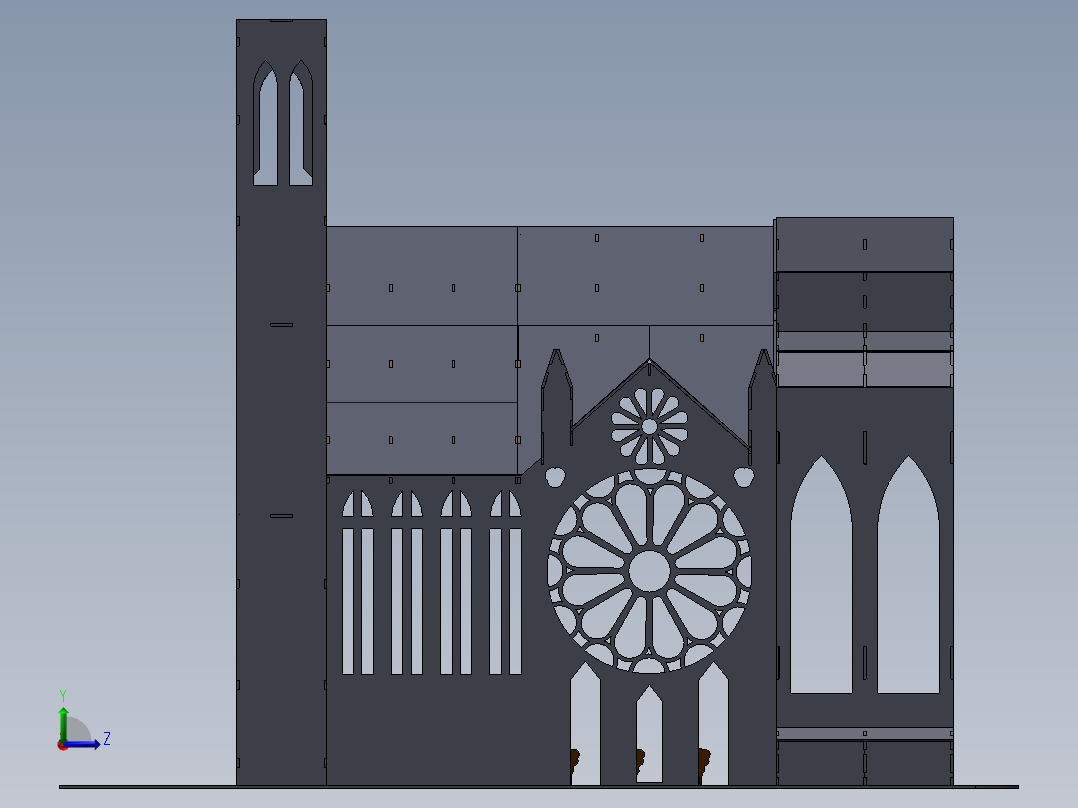 巴黎圣母院大教堂左视图