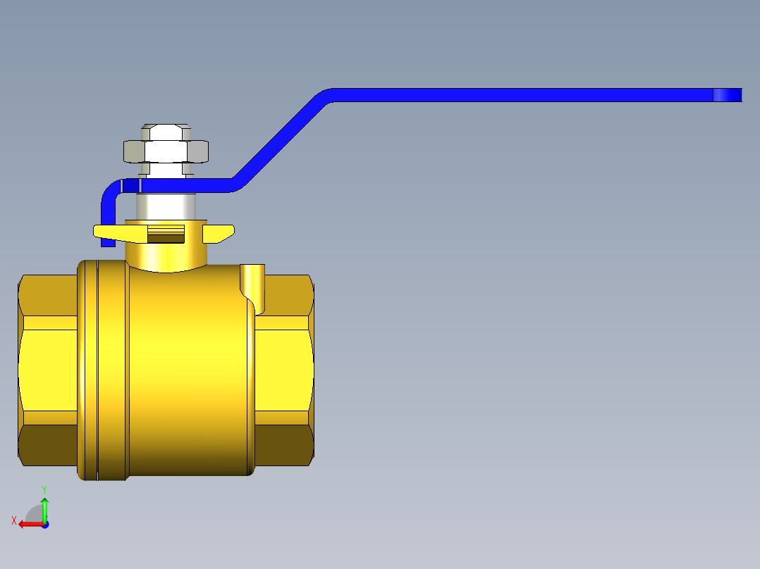 管道手动球阀-水管开关阀-手动阀门395_04_E_1后视图