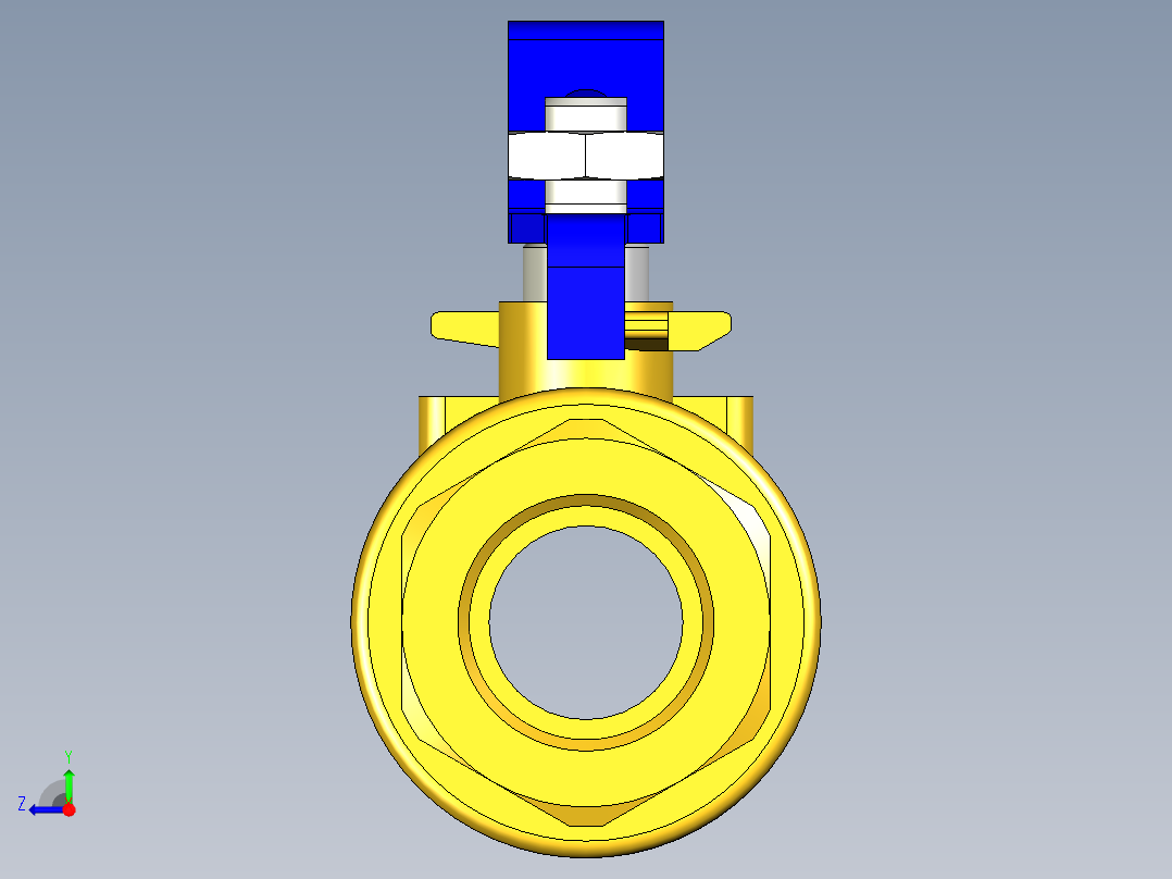 管道手动球阀-水管开关阀-手动阀门395_04_E_1右视图