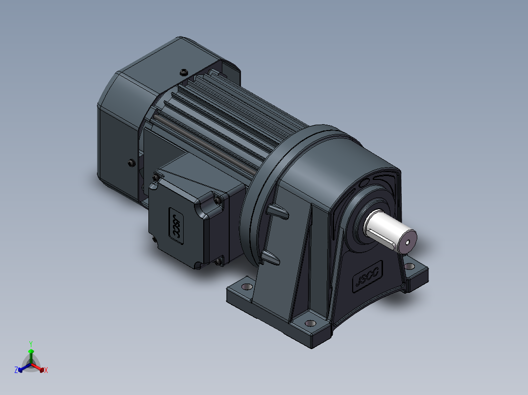 精研电机卧式 s750h01-L正等轴测图