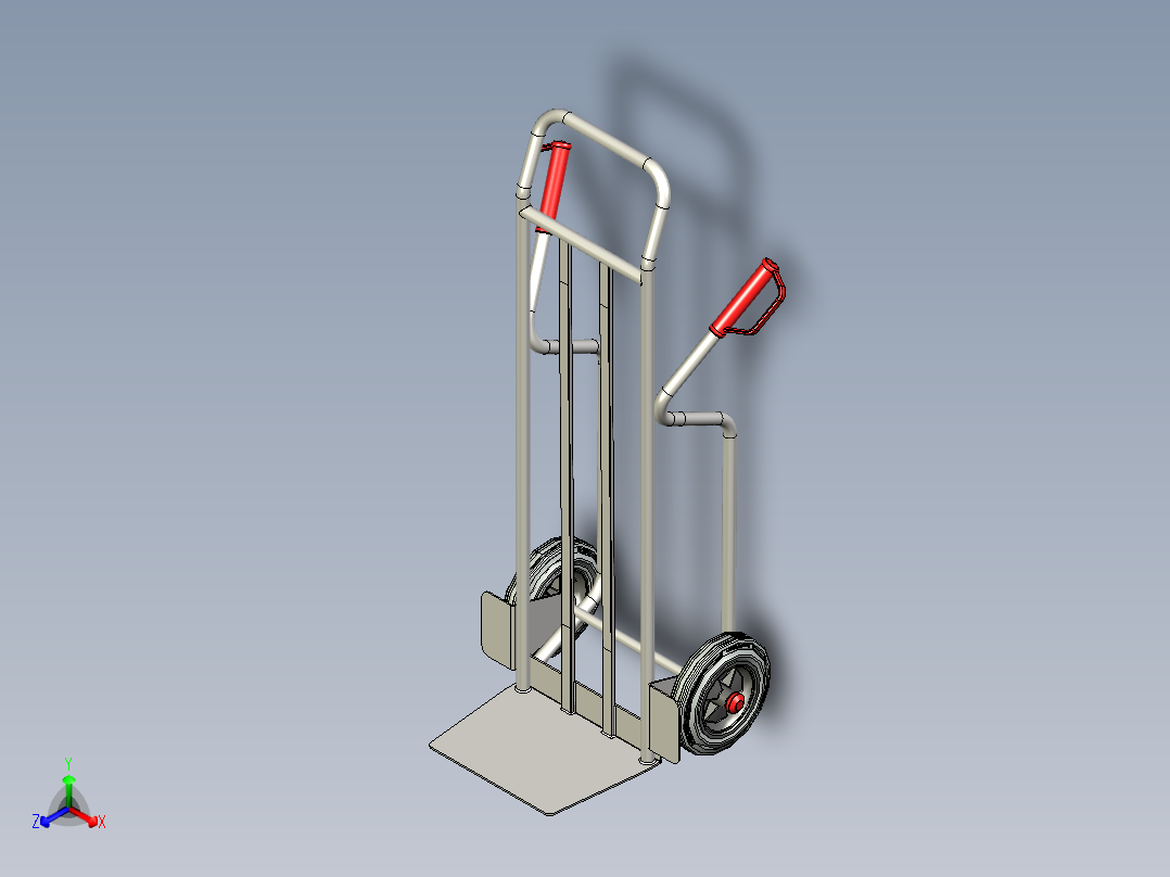 不锈钢手推车正等轴测图