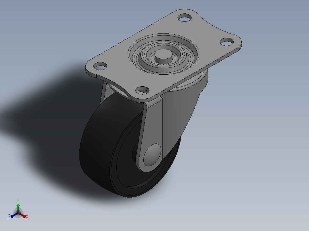 脚轮正等轴测图