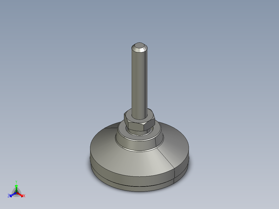 水平調整腳座LSA50-3D多系列多零件图纸模型主视图