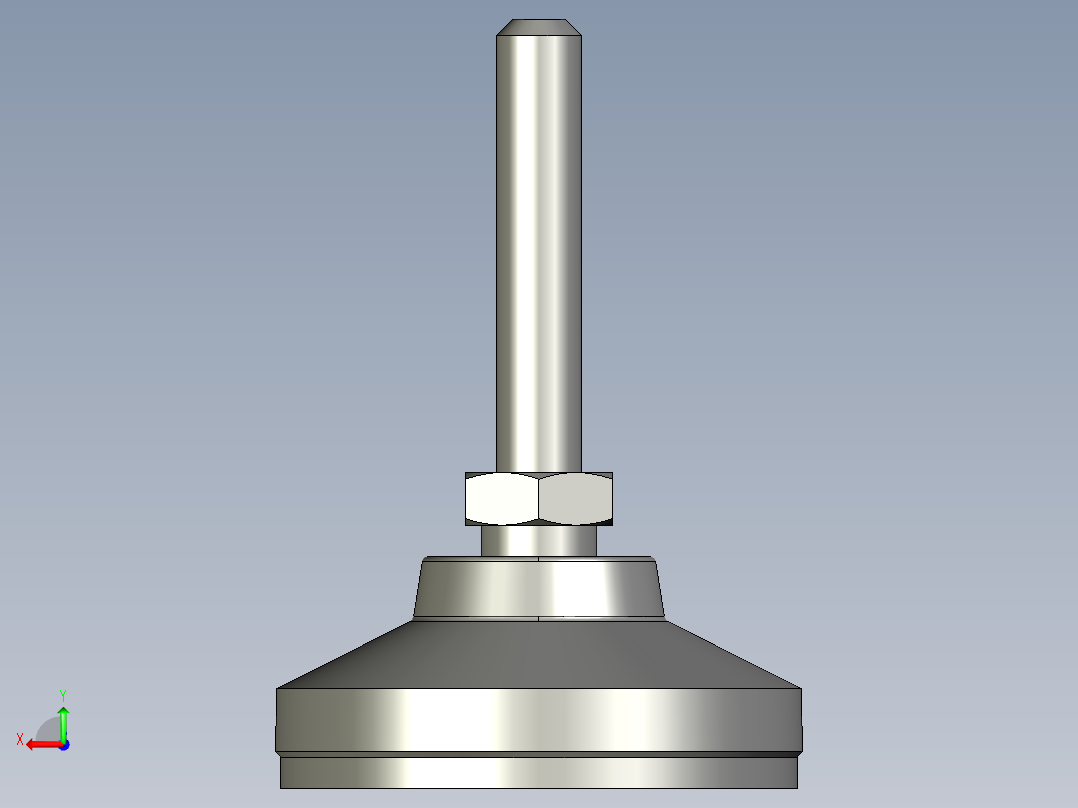 水平調整腳座LSA50-3D多系列多零件图纸模型后视图