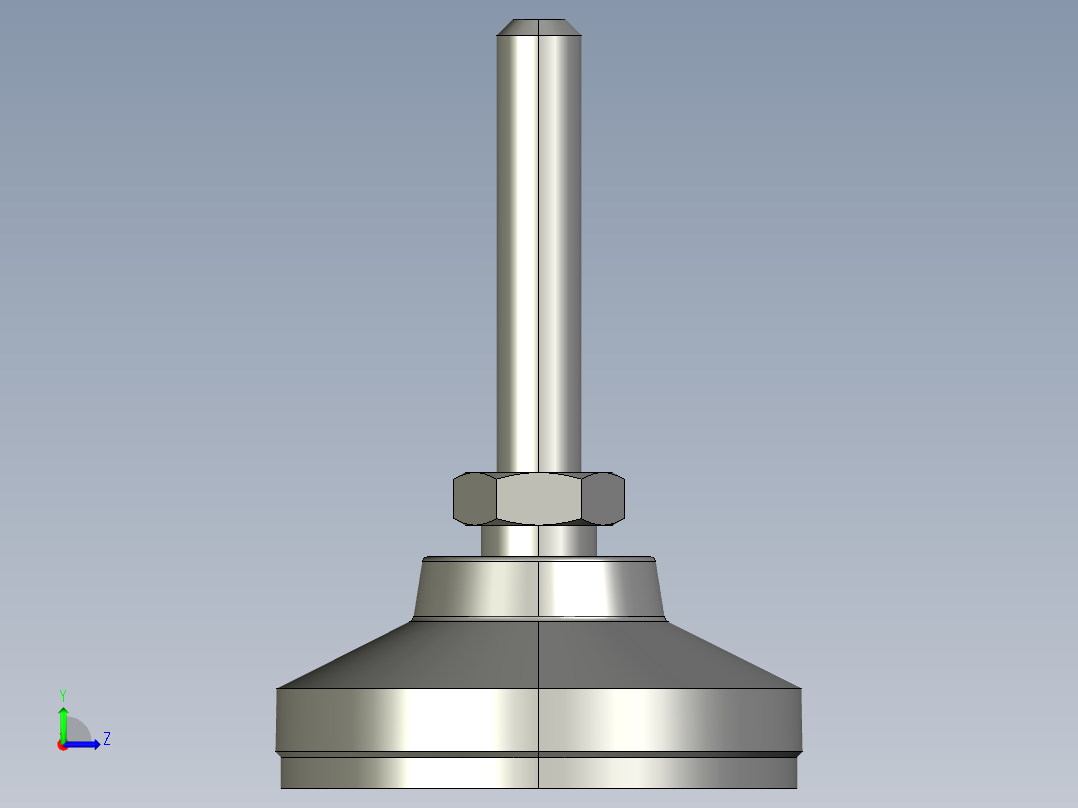 水平調整腳座LSA50-3D多系列多零件图纸模型左视图