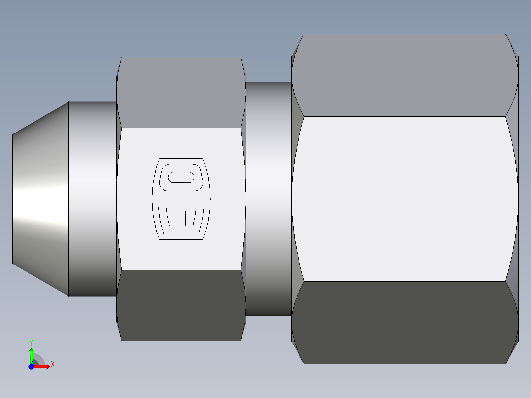 卡套式工业通用硬管接头EO_Weld_connector_AS10ZS71前视图