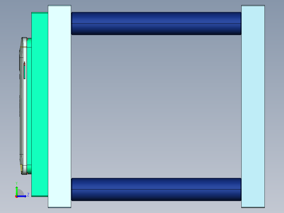 CNC3笔记本CNC工装夹具三维模型-1左视图