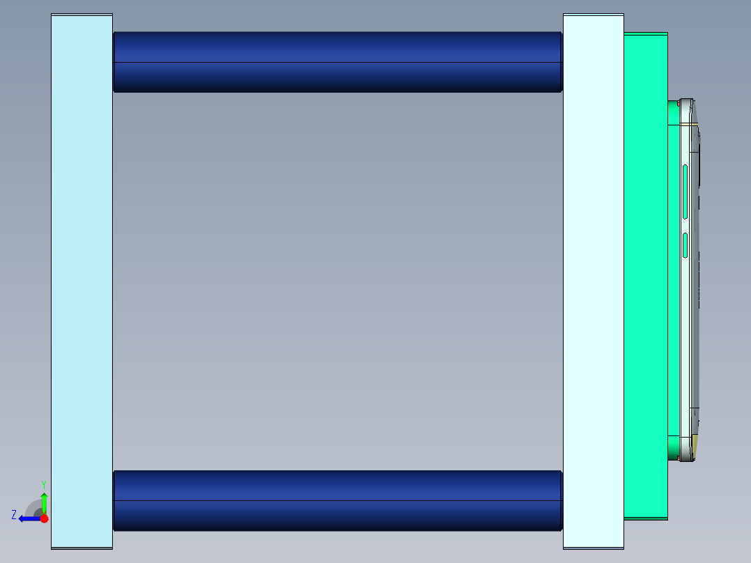 CNC3笔记本CNC工装夹具三维模型-1右视图