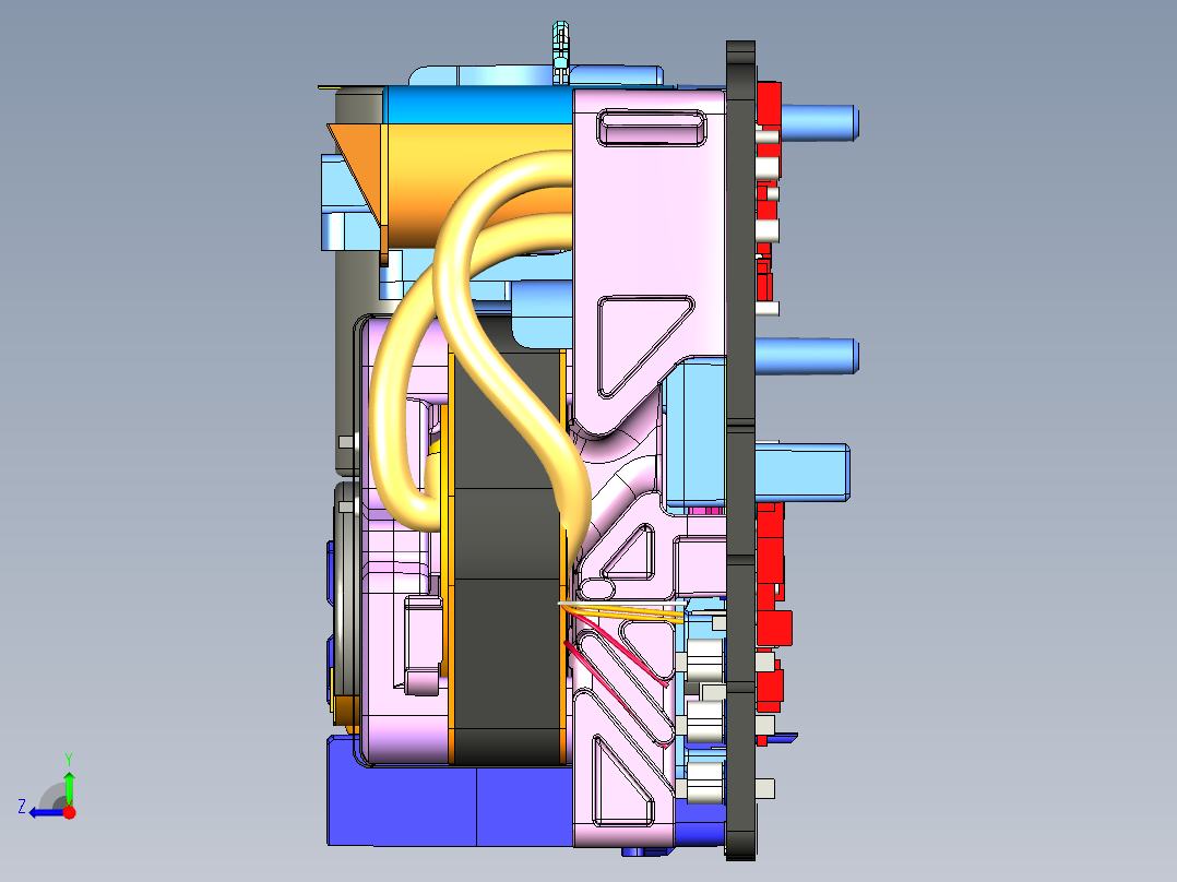 自动取出USW插头设备（sw16可编辑+工程图+bom）右视图