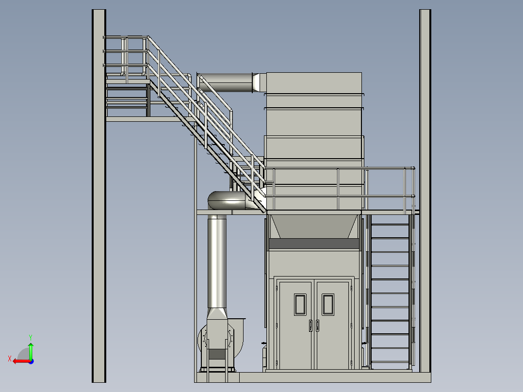 钢结构平台step后视图