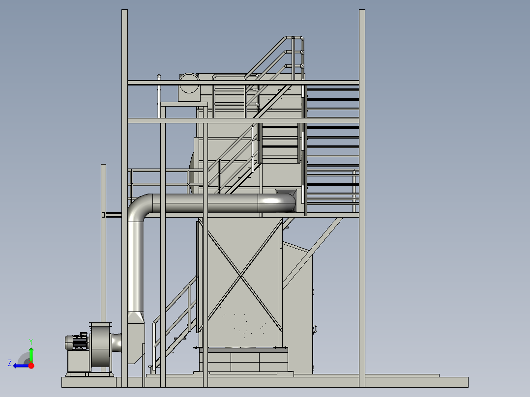 钢结构平台step右视图