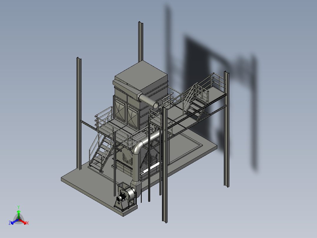 钢结构平台step正等轴测图
