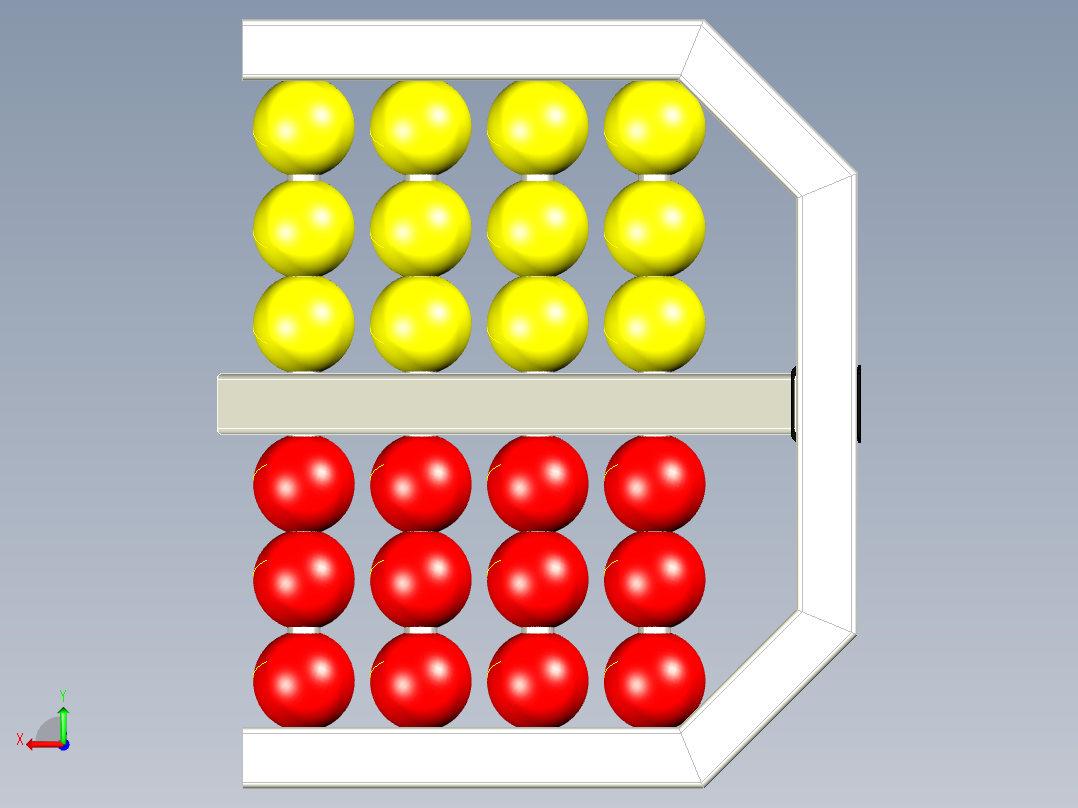 运动中的杆架后视图
