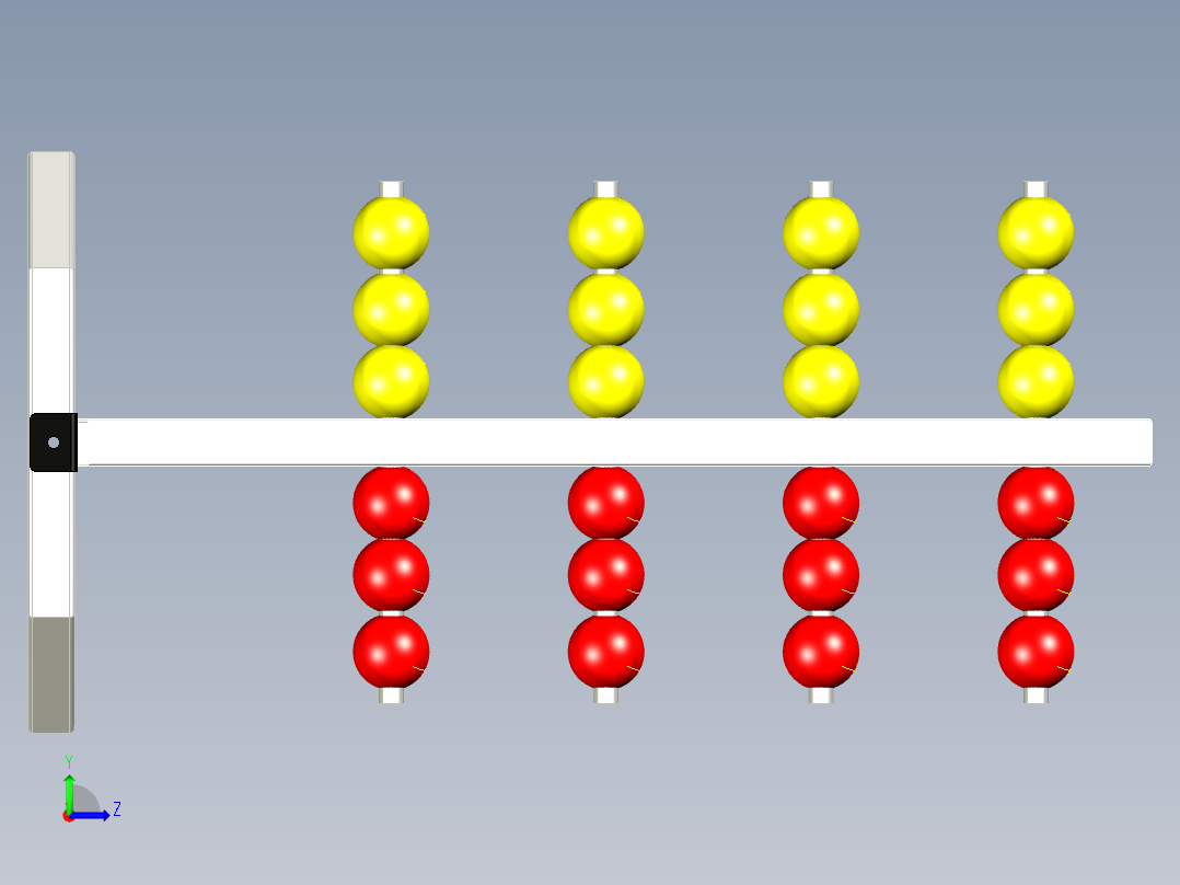 运动中的杆架左视图