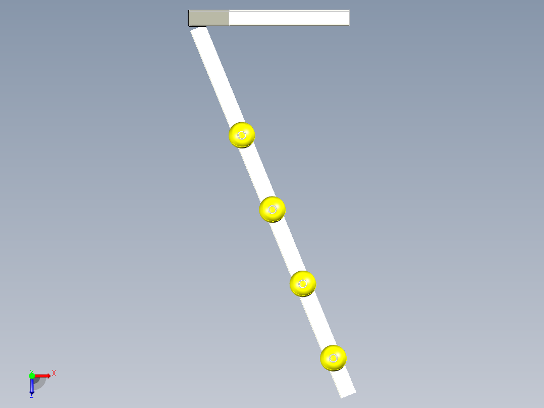 运动中的杆架俯视图