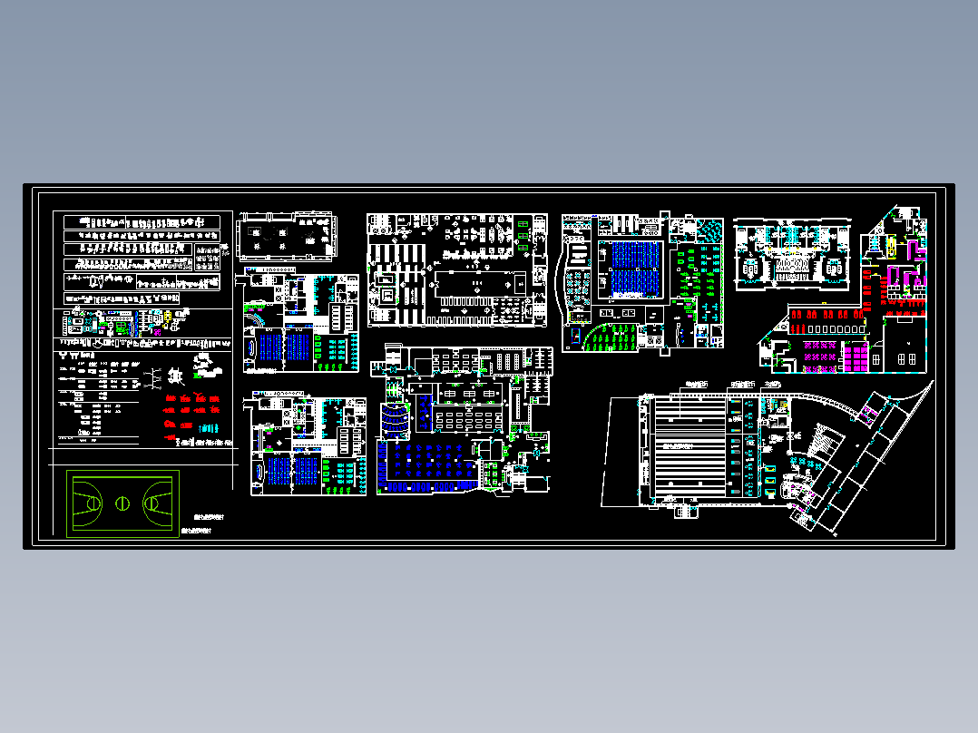 cad健身器材 平面布局图块