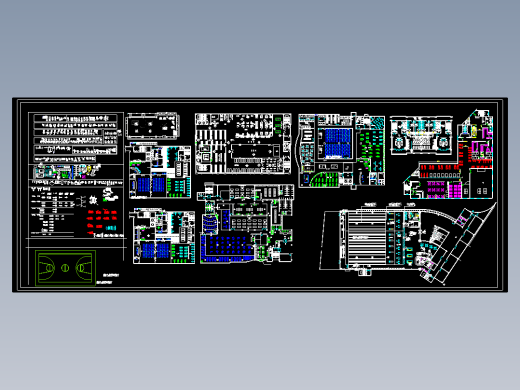 cad健身器材 平面布局图块