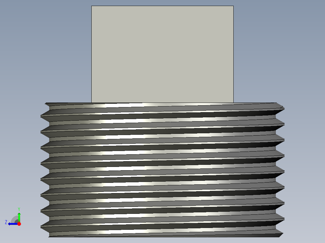 螺纹管四角塞头 DN25右视图