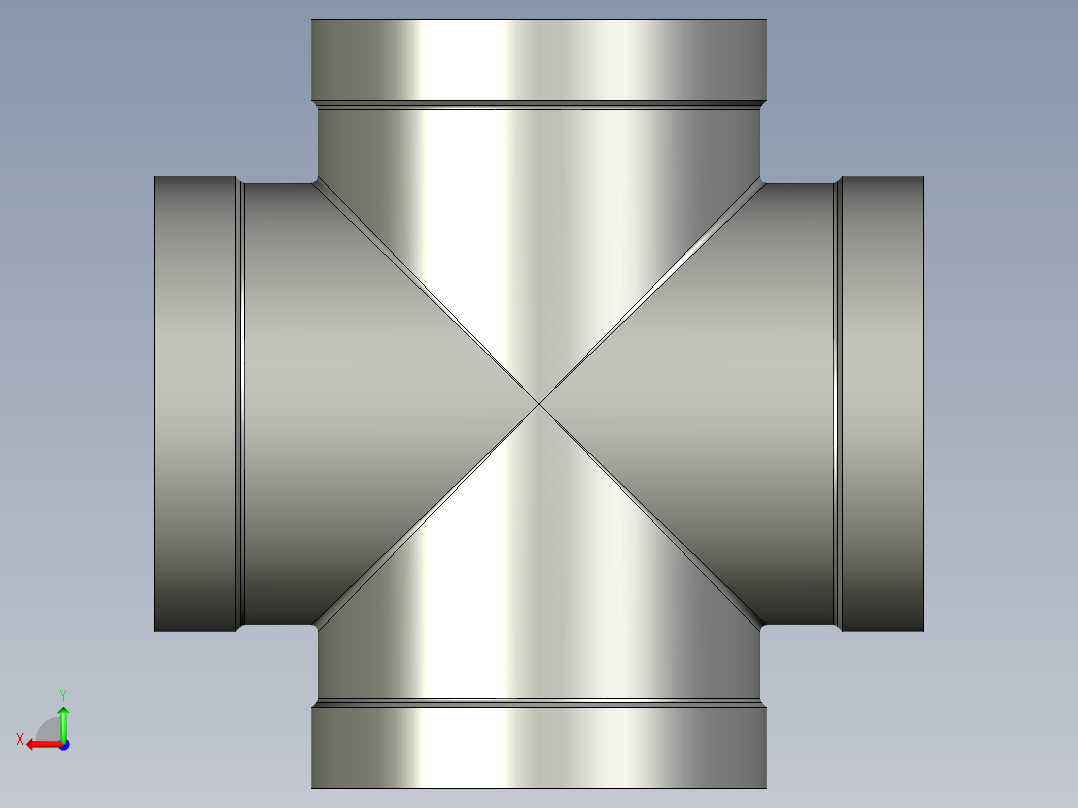 螺纹管四通-等径内丝 DN50后视图