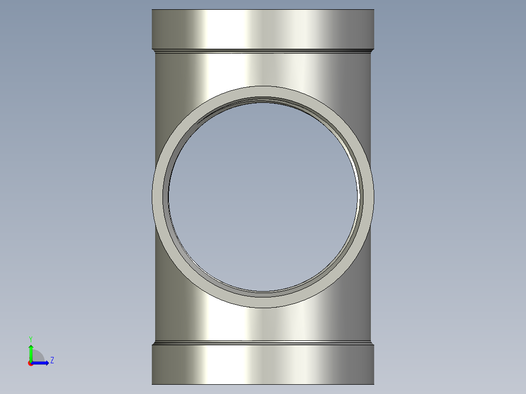 螺纹管四通-等径内丝 DN50左视图