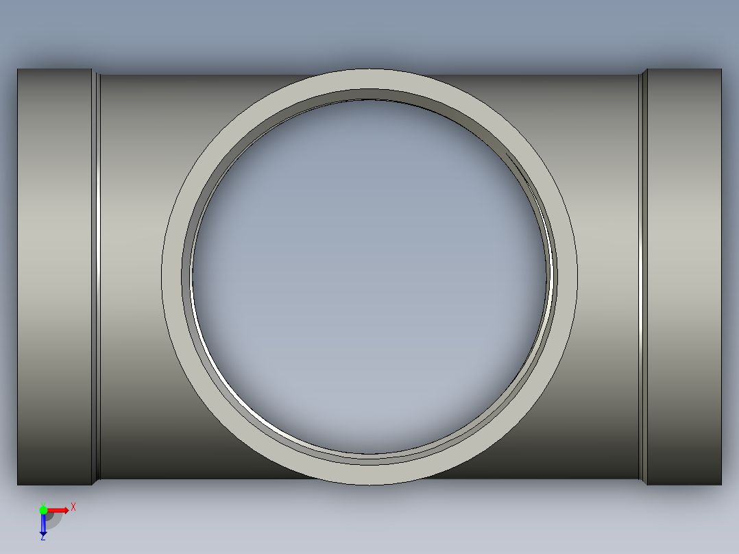 螺纹管四通-等径内丝 DN50俯视图