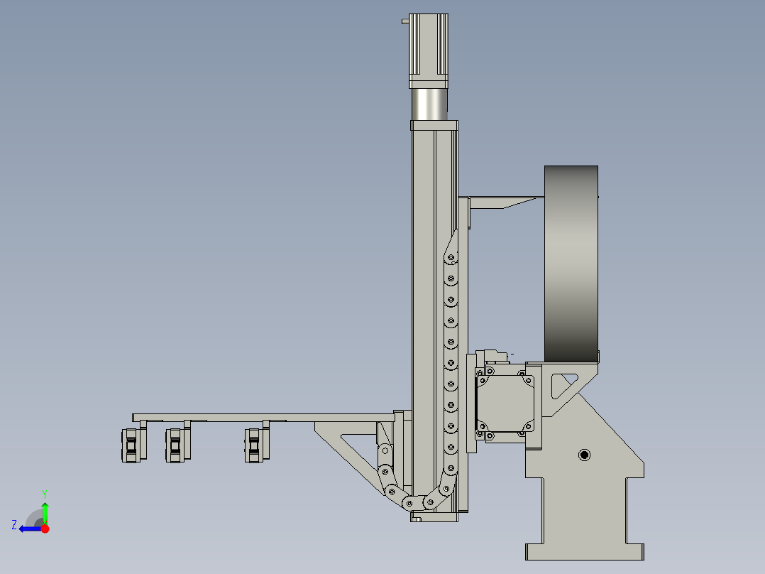 缠膜伺服移动机构右视图