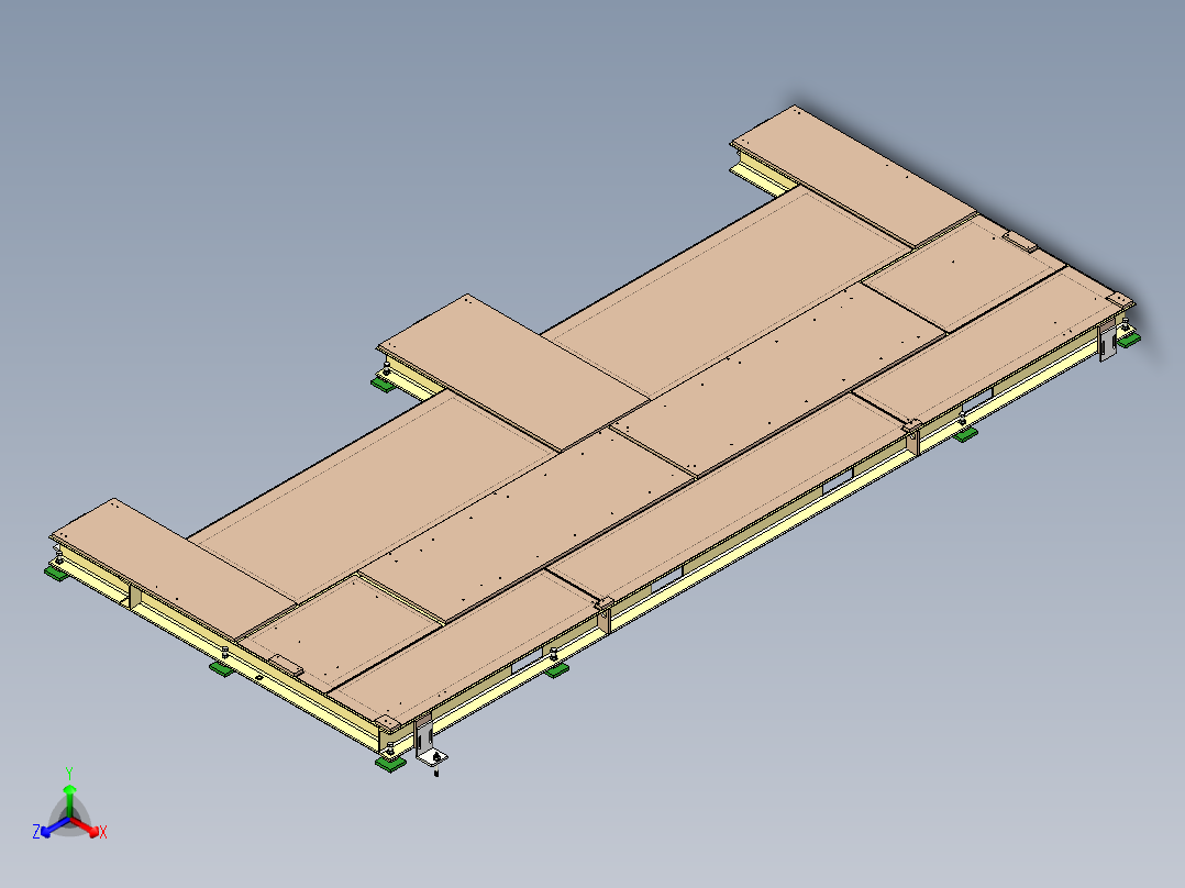 大型设备底部安装钢结构平台设计主视图
