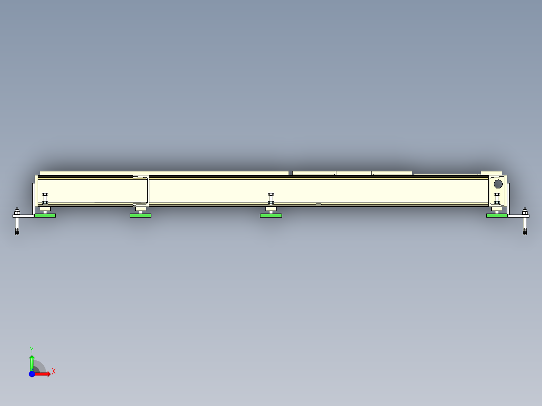 大型设备底部安装钢结构平台设计前视图