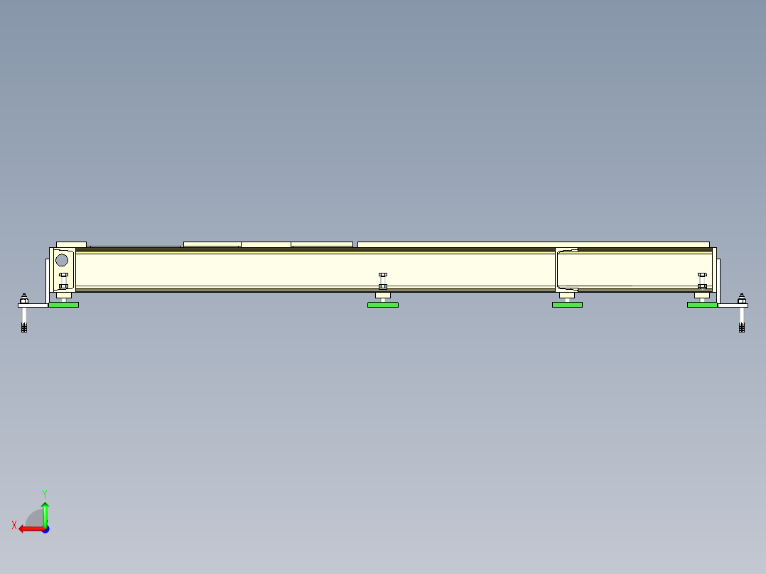 大型设备底部安装钢结构平台设计后视图