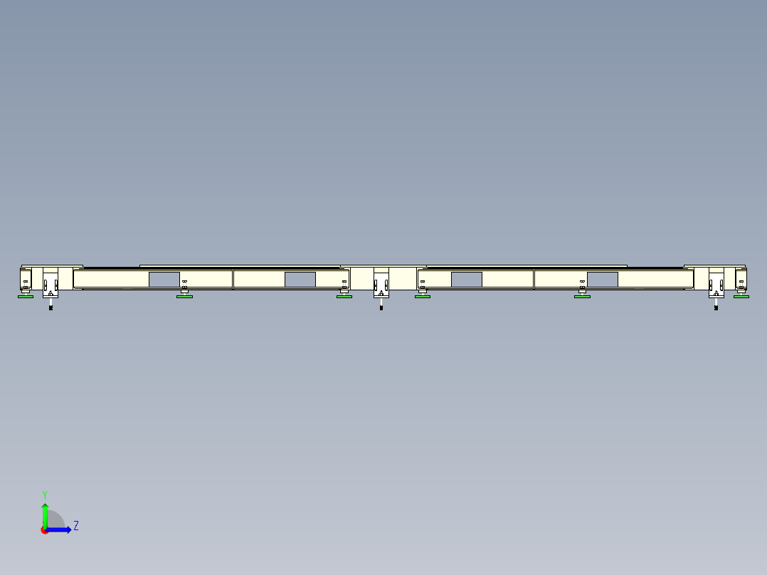 大型设备底部安装钢结构平台设计左视图