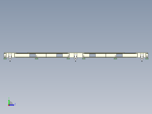 大型设备底部安装钢结构平台设计左视缩略图