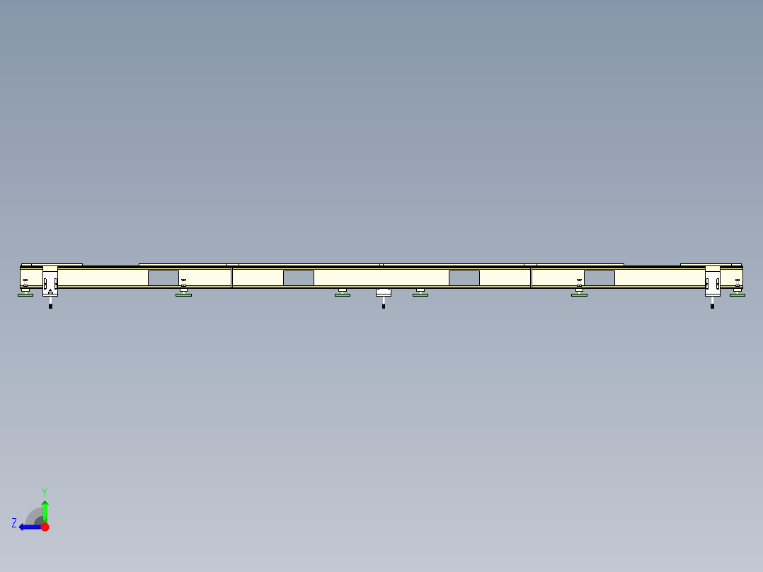 大型设备底部安装钢结构平台设计右视图