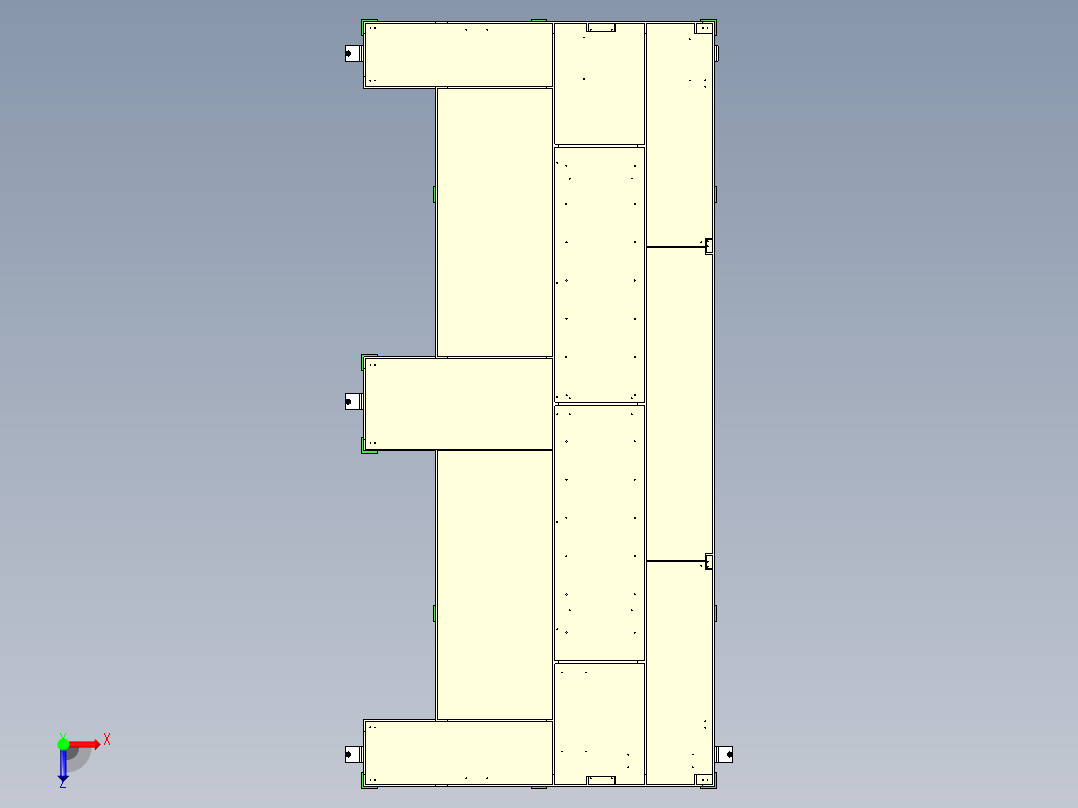 大型设备底部安装钢结构平台设计俯视图
