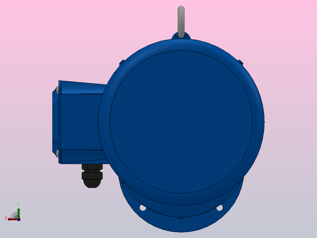 RXF87法兰轴伸式安装斜齿轮减速机RX87-Y11-4P-160M-M1-0°-Φ250后视图