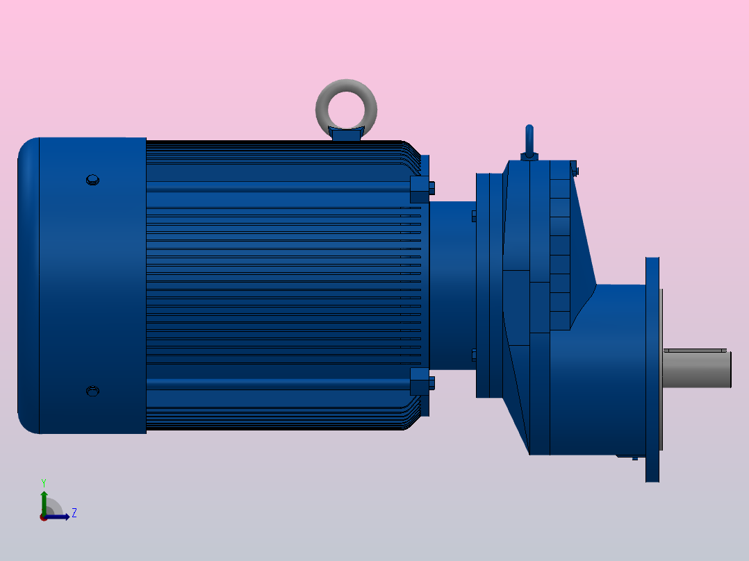 RXF87法兰轴伸式安装斜齿轮减速机RX87-Y11-4P-160M-M1-0°-Φ250左视图
