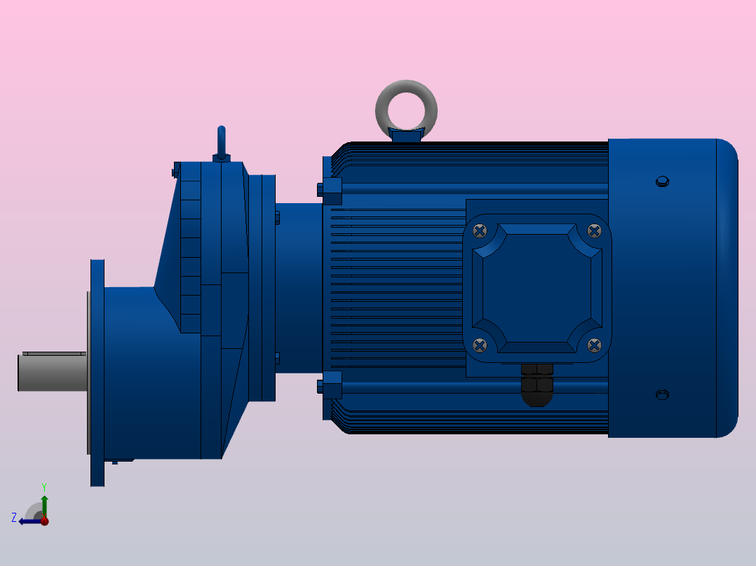 RXF87法兰轴伸式安装斜齿轮减速机RX87-Y11-4P-160M-M1-0°-Φ250右视图