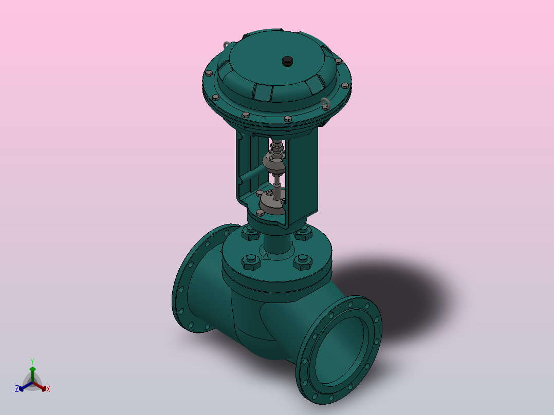 RV ZJHP(M)精小型气动薄膜单座（套筒）调节阀（常温型）[RVZJHP-1.6PB]通径300主视图