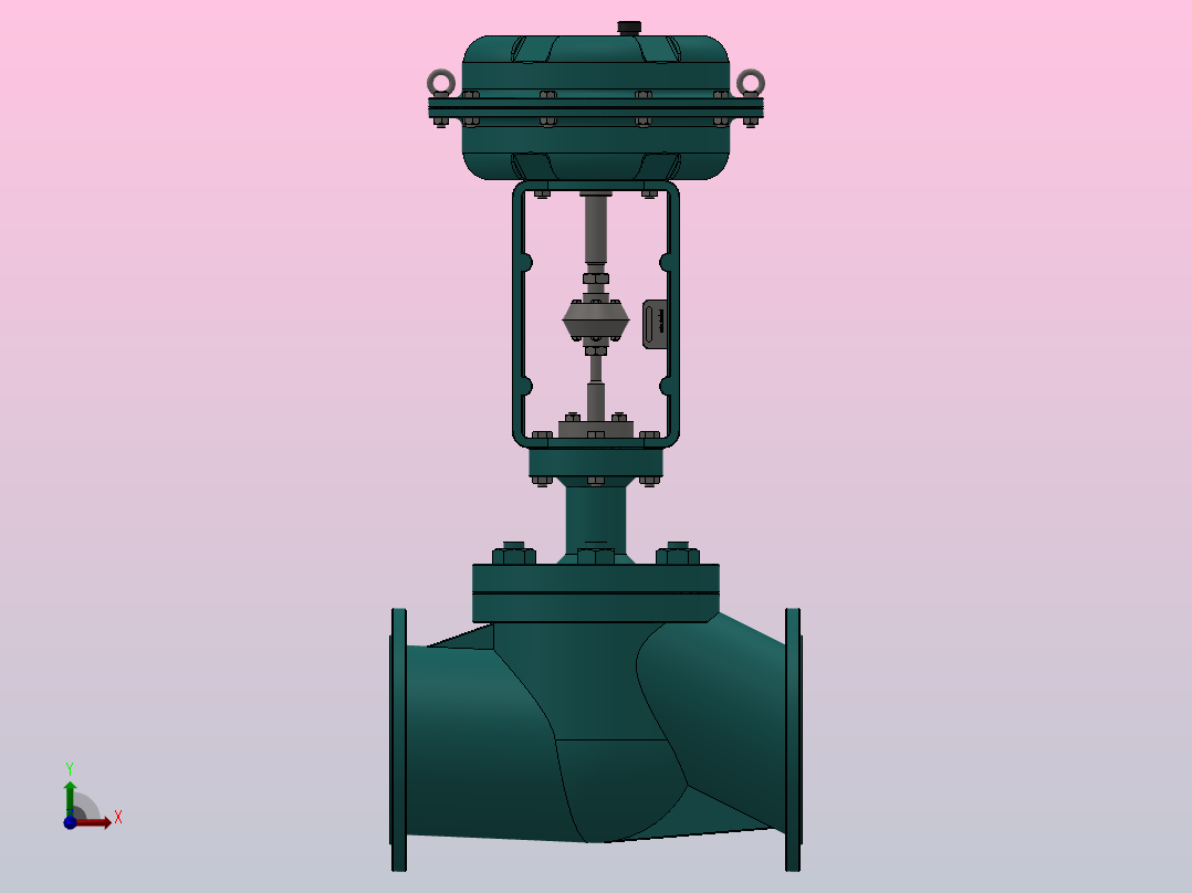 RV ZJHP(M)精小型气动薄膜单座（套筒）调节阀（常温型）[RVZJHP-1.6PB]通径300前视图