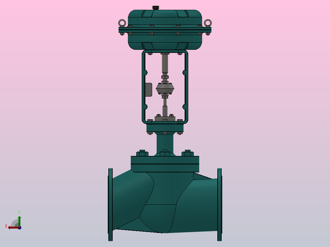 RV ZJHP(M)精小型气动薄膜单座（套筒）调节阀（常温型）[RVZJHP-1.6PB]通径300后视图