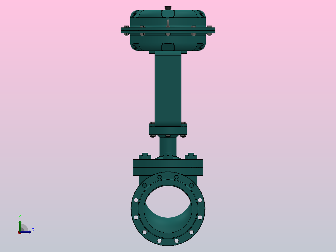 RV ZJHP(M)精小型气动薄膜单座（套筒）调节阀（常温型）[RVZJHP-1.6PB]通径300左视图