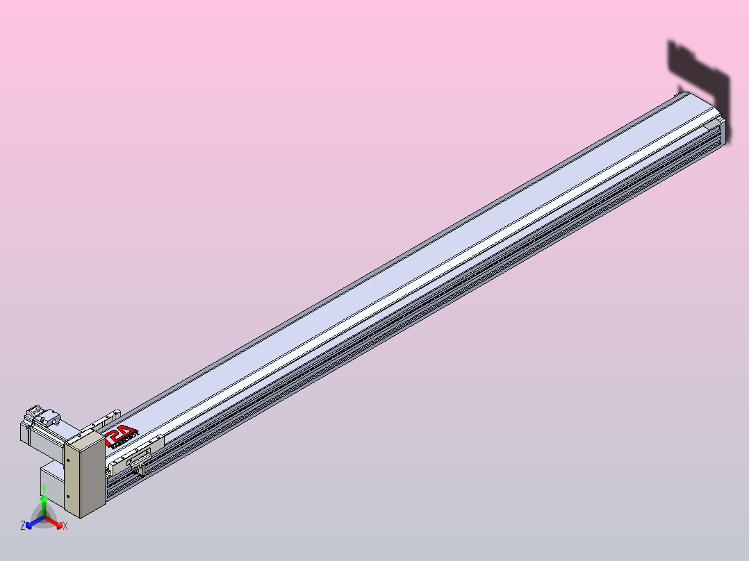 皮带直线轴半封闭可选导轨TPA-HNB-120D-110-L1350-RU-Y-P40-N3主视图