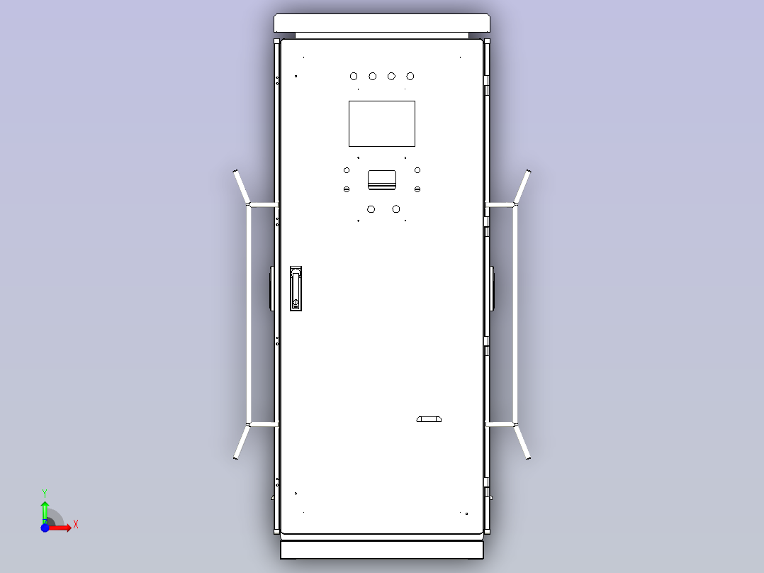 120KW充电机结构柜三维模型前视图